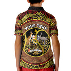 Personalised Australia Tennis Kid Polo Shirt Aussie Indigenous Art