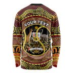 Personalised Australia Tennis Long Sleeve Shirt Aussie Indigenous Art
