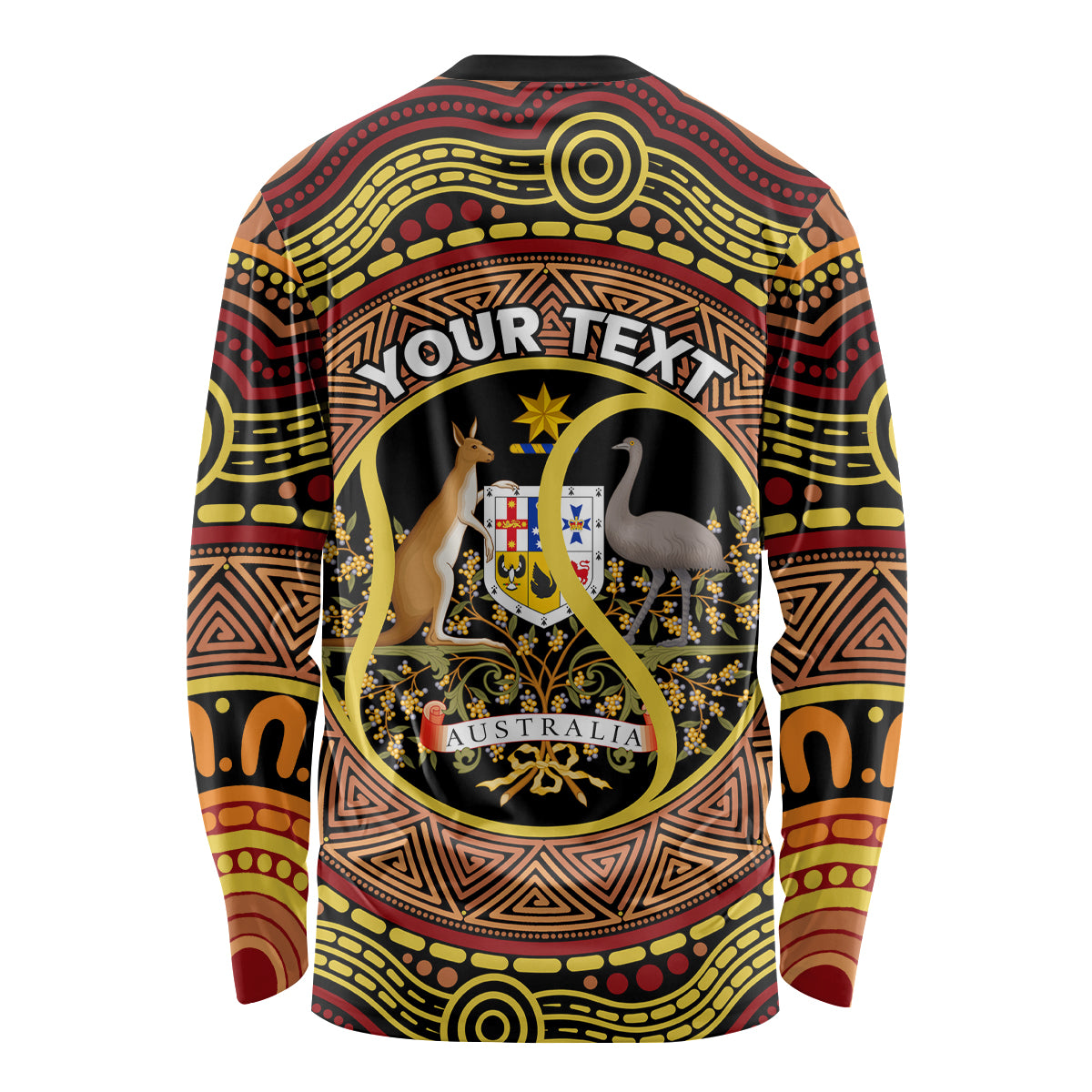 Personalised Australia Tennis Long Sleeve Shirt Aussie Indigenous Art