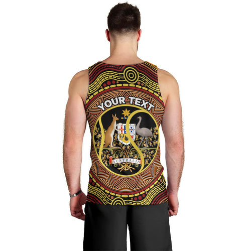 Personalised Australia Tennis Men Tank Top Aussie Indigenous Art