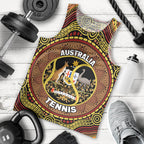 Personalised Australia Tennis Men Tank Top Aussie Indigenous Art