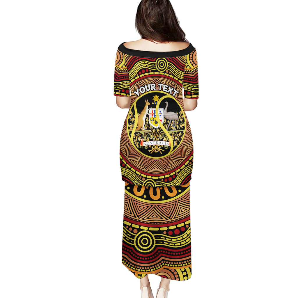 Personalised Australia Tennis Puletasi Aussie Indigenous Art