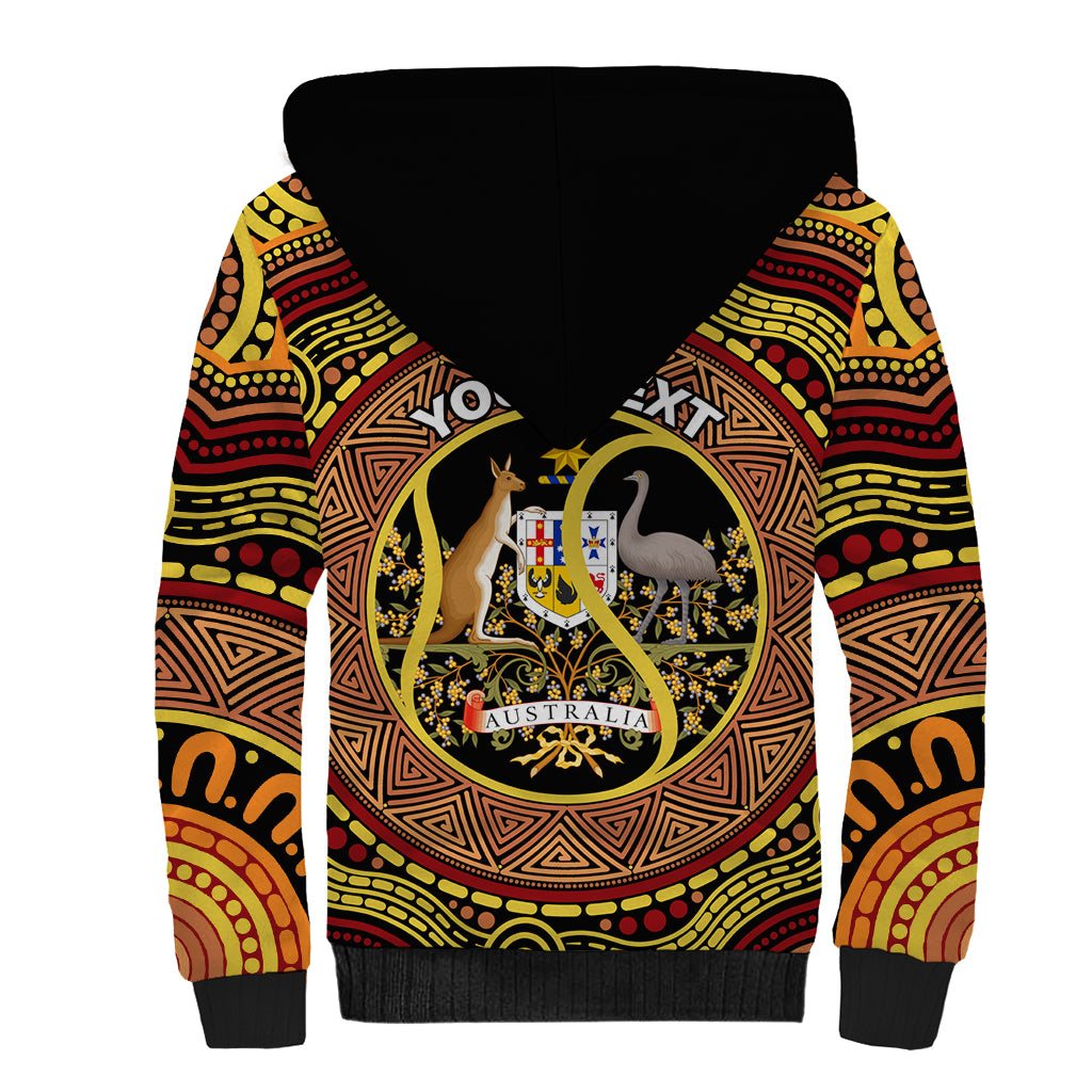 Personalised Australia Tennis Sherpa Hoodie Aussie Indigenous Art