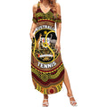 Personalised Australia Tennis Summer Maxi Dress Aussie Indigenous Art