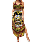 Personalised Australia Tennis Summer Maxi Dress Aussie Indigenous Art