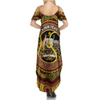 Personalised Australia Tennis Summer Maxi Dress Aussie Indigenous Art