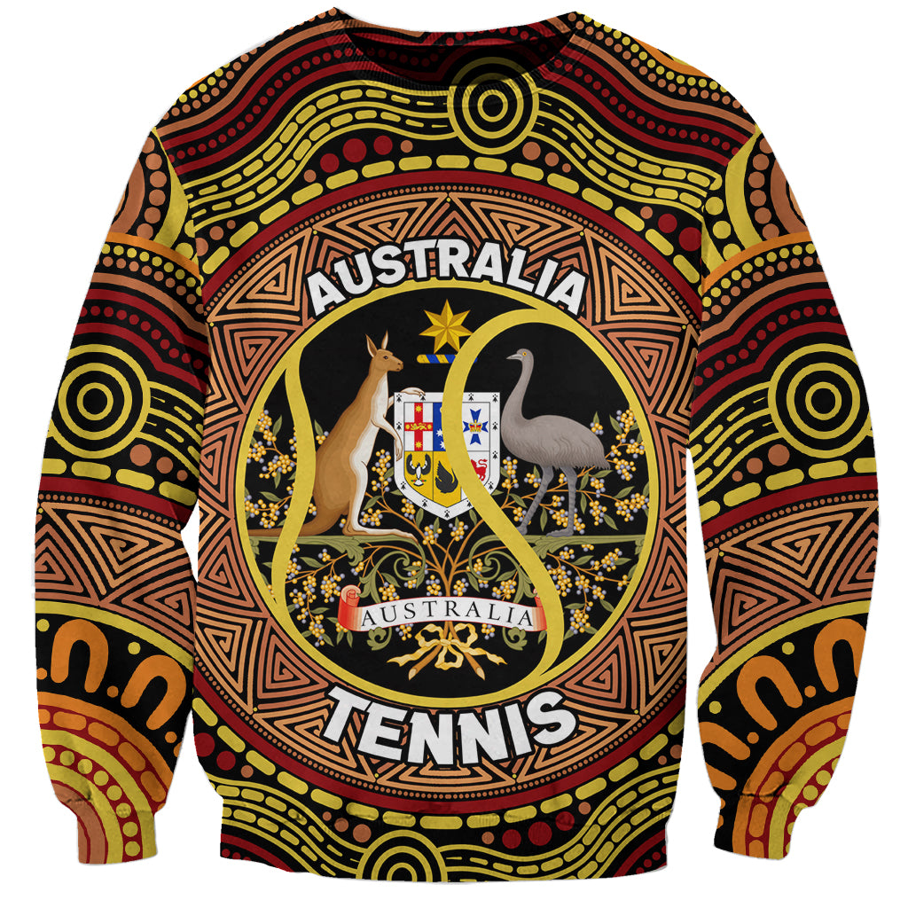Personalised Australia Tennis Sweatshirt Aussie Indigenous Art