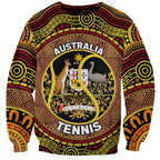 Personalised Australia Tennis Sweatshirt Aussie Indigenous Art