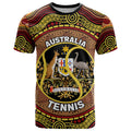 Personalised Australia Tennis T Shirt Aussie Indigenous Art