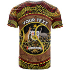 Personalised Australia Tennis T Shirt Aussie Indigenous Art