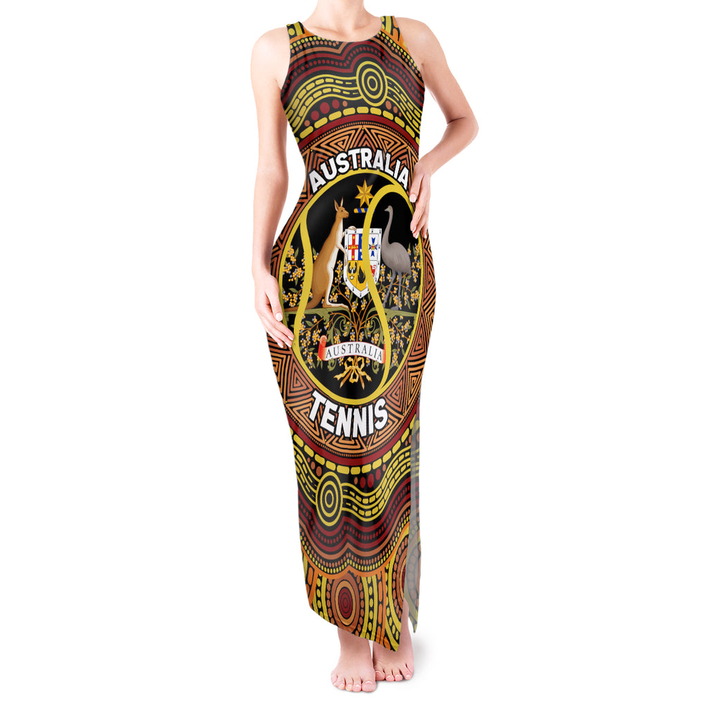 Personalised Australia Tennis Tank Maxi Dress Aussie Indigenous Art