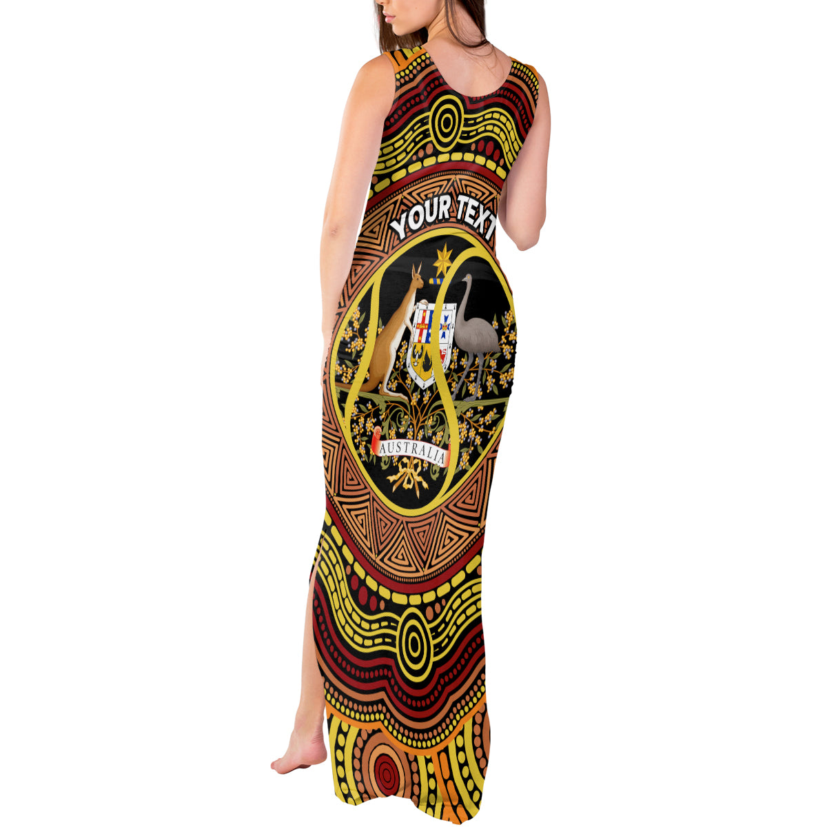 Personalised Australia Tennis Tank Maxi Dress Aussie Indigenous Art