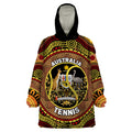 Personalised Australia Tennis Wearable Blanket Hoodie Aussie Indigenous Art