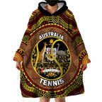 Personalised Australia Tennis Wearable Blanket Hoodie Aussie Indigenous Art