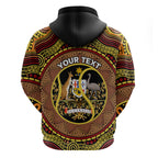 Personalised Australia Tennis Zip Hoodie Aussie Indigenous Art