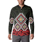 Kia Ora Aotearoa Button Sweatshirt 2025 Pasifika Maori Taniko Motifs