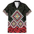 Kia Ora Aotearoa Family Matching Short Sleeve Bodycon Dress and Hawaiian Shirt 2025 Pasifika Maori Taniko Motifs