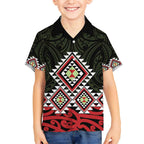 Kia Ora Aotearoa Kid Hawaiian Shirt 2025 Pasifika Maori Taniko Motifs