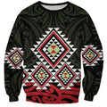 Kia Ora Aotearoa Sweatshirt 2025 Pasifika Maori Taniko Motifs