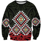 Kia Ora Aotearoa Sweatshirt 2025 Pasifika Maori Taniko Motifs
