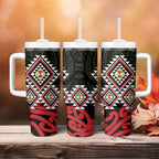 Kia Ora Aotearoa Tumbler With Handle 2025 Pasifika Maori Taniko Motifs