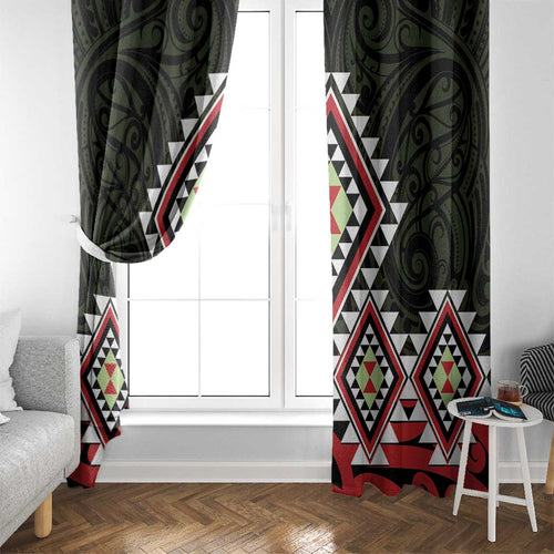 Kia Ora Aotearoa Window Curtain 2025 Pasifika Maori Taniko Motifs