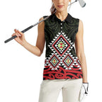 Kia Ora Aotearoa Women Sleeveless Polo Shirt 2025 Pasifika Maori Taniko Motifs