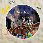 Personalised Australia Easter Day Beach Blanket Aussie Bilby Aboriginal Art