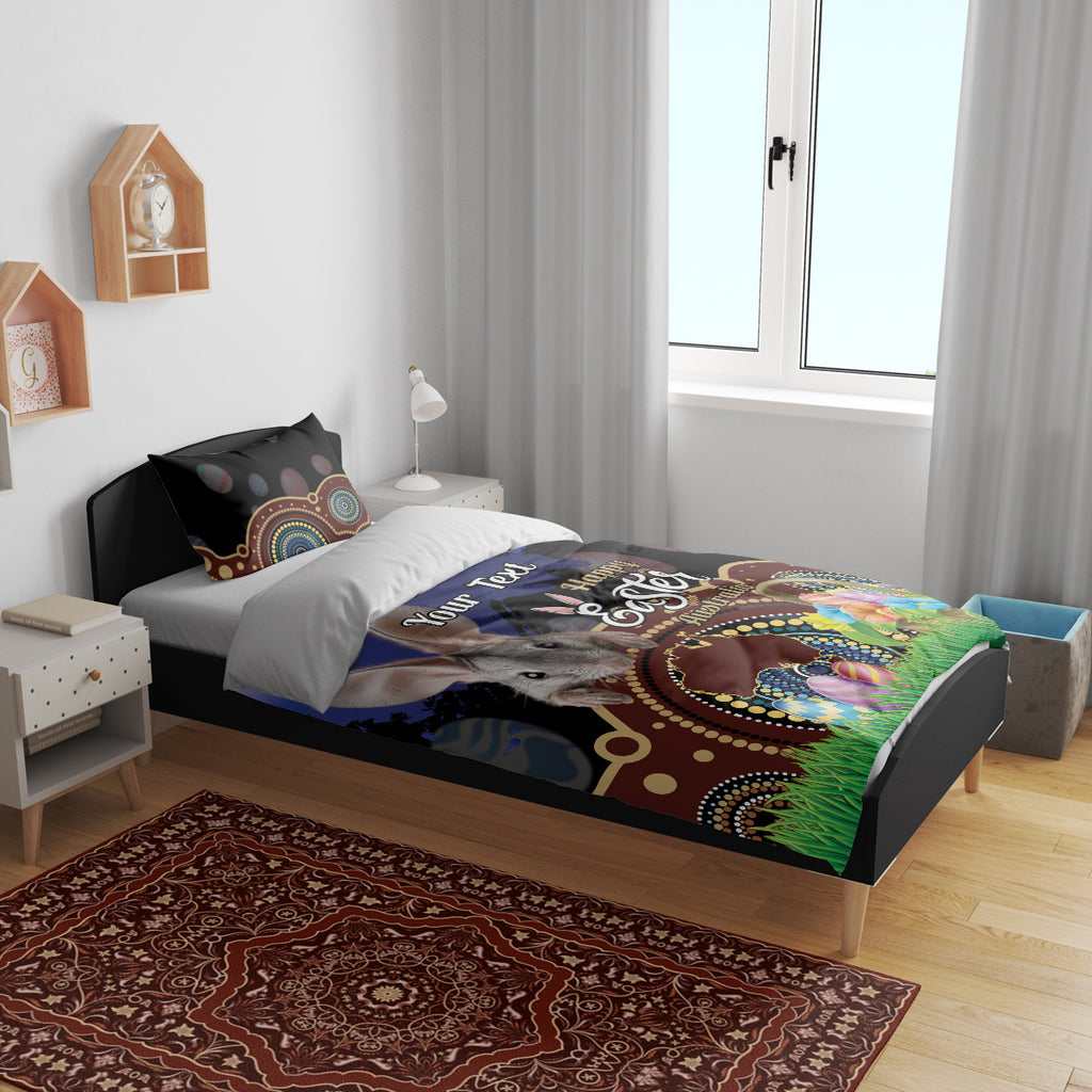 Personalised Australia Easter Day Bedding Set Aussie Bilby Aboriginal Art
