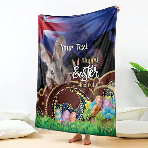 Personalised Australia Easter Day Blanket Aussie Bilby Aboriginal Art