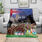 Personalised Australia Easter Day Blanket Aussie Bilby Aboriginal Art