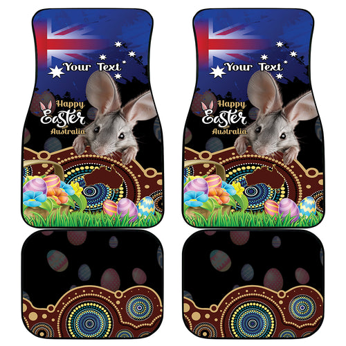 Personalised Australia Easter Day Car Mats Aussie Bilby Aboriginal Art