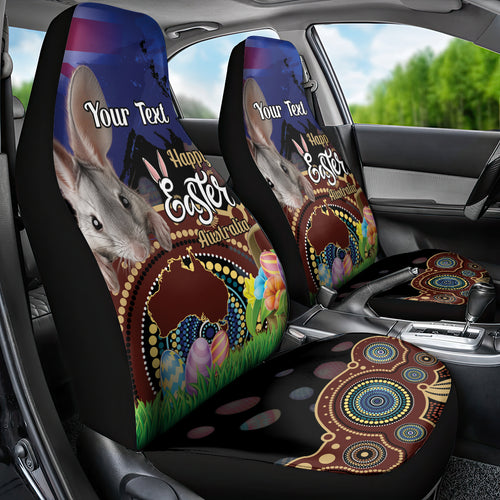 Personalised Australia Easter Day Car Seat Cover Aussie Bilby Aboriginal Art
