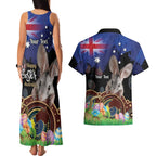 Personalised Australia Easter Day Couples Matching Tank Maxi Dress and Hawaiian Shirt Aussie Bilby Aboriginal Art