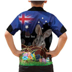 Personalised Australia Easter Day Family Matching Mermaid Dress and Hawaiian Shirt Aussie Bilby Aboriginal Art