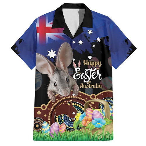 Personalised Australia Easter Day Family Matching Off Shoulder Maxi Dress and Hawaiian Shirt Aussie Bilby Aboriginal Art