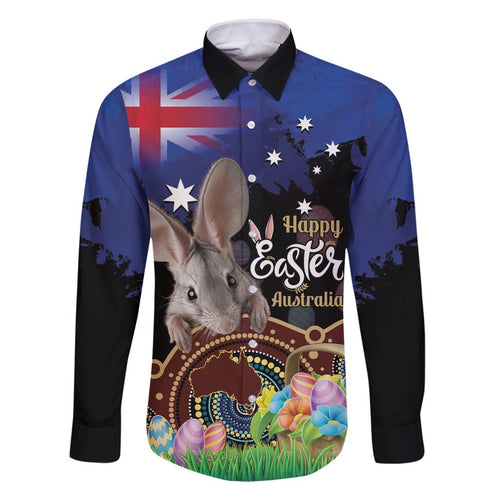Personalised Australia Easter Day Family Matching Off Shoulder Maxi Dress and Hawaiian Shirt Aussie Bilby Aboriginal Art
