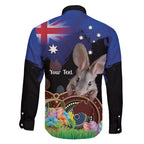 Personalised Australia Easter Day Family Matching Short Sleeve Bodycon Dress and Hawaiian Shirt Aussie Bilby Aboriginal Art