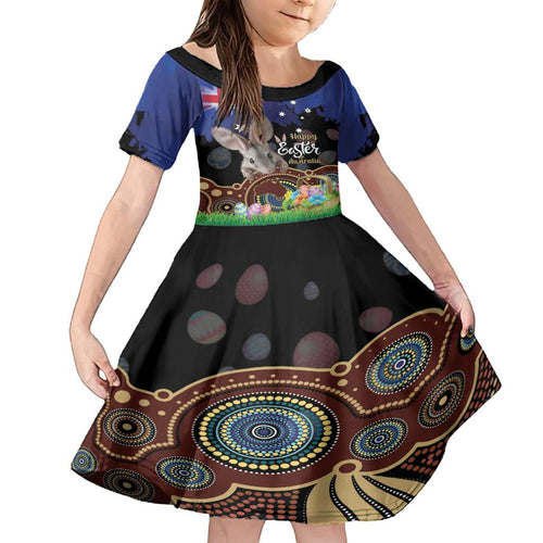 Personalised Australia Easter Day Family Matching Summer Maxi Dress and Hawaiian Shirt Aussie Bilby Aboriginal Art