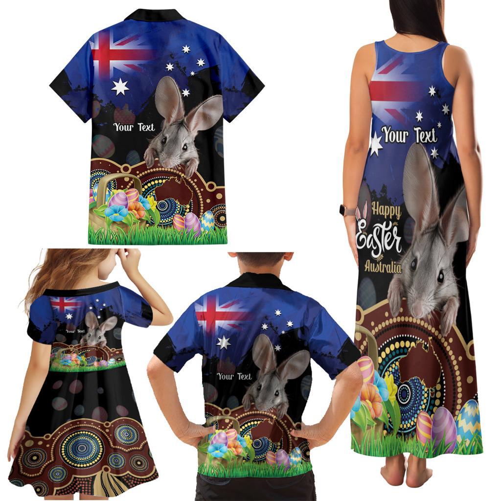 Personalised Australia Easter Day Family Matching Tank Maxi Dress and Hawaiian Shirt Aussie Bilby Aboriginal Art