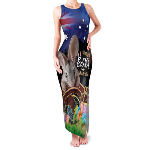 Personalised Australia Easter Day Family Matching Tank Maxi Dress and Hawaiian Shirt Aussie Bilby Aboriginal Art
