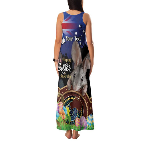 Personalised Australia Easter Day Family Matching Tank Maxi Dress and Hawaiian Shirt Aussie Bilby Aboriginal Art