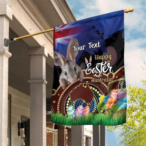 Personalised Australia Easter Day Garden Flag Aussie Bilby Aboriginal Art