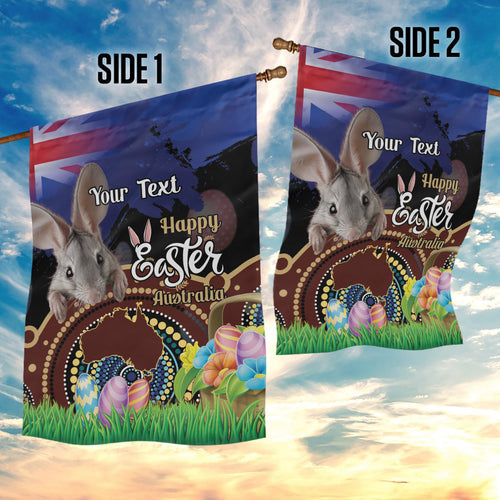 Personalised Australia Easter Day Garden Flag Aussie Bilby Aboriginal Art
