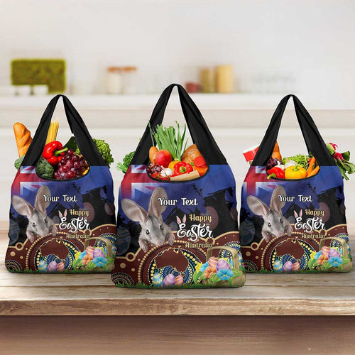 Personalised Australia Easter Day Grocery Bag Aussie Bilby Aboriginal Art