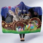 Personalised Australia Easter Day Hooded Blanket Aussie Bilby Aboriginal Art