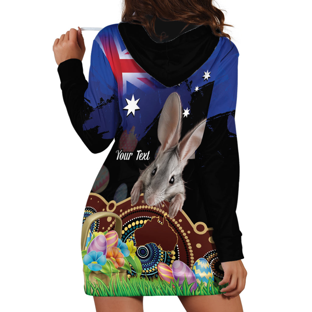 Personalised Australia Easter Day Hoodie Dress Aussie Bilby Aboriginal Art
