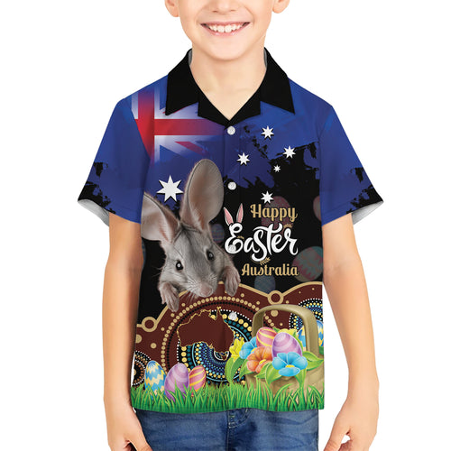 Personalised Australia Easter Day Kid Hawaiian Shirt Aussie Bilby Aboriginal Art