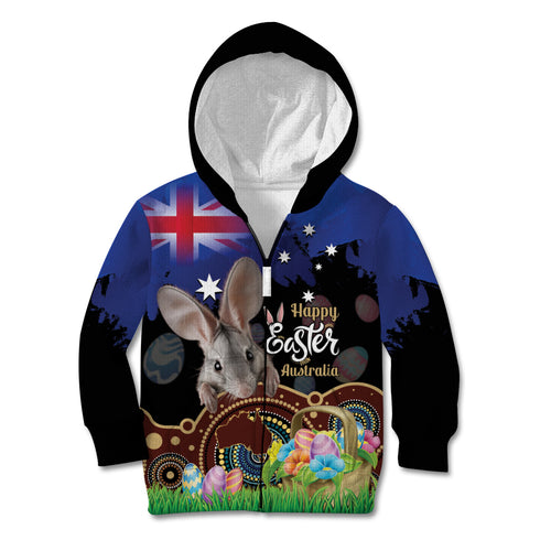Personalised Australia Easter Day Kid Hoodie Aussie Bilby Aboriginal Art