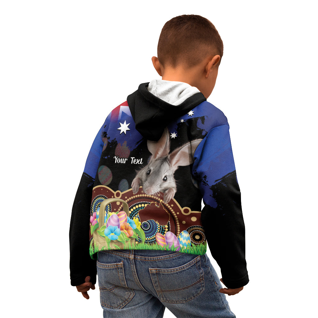 Personalised Australia Easter Day Kid Hoodie Aussie Bilby Aboriginal Art